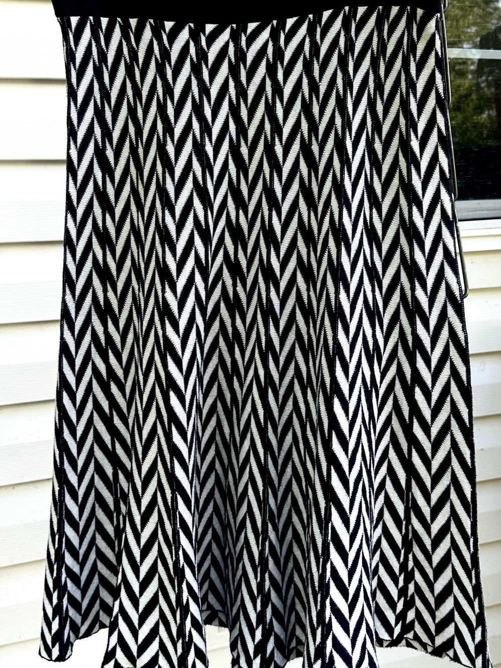 Cato Black & White Chevron Circle Skirt - Picture 5 of 8